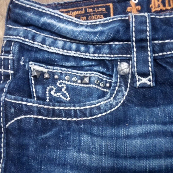 Rock Revival NWOT Women's 30 Capri Noelle Embellished Rhinestones Studs - Picture 4 of 10